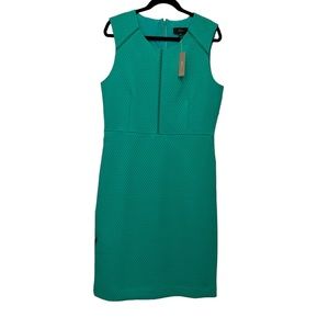 New J Crew Portfolio Matelasse Sleeveless
Sheath Dress F2641 Green 14 Tall